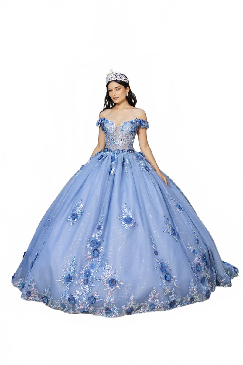 Gala Gown Off Shoulder Sheer Corset Prom Dress By Layla K LK262