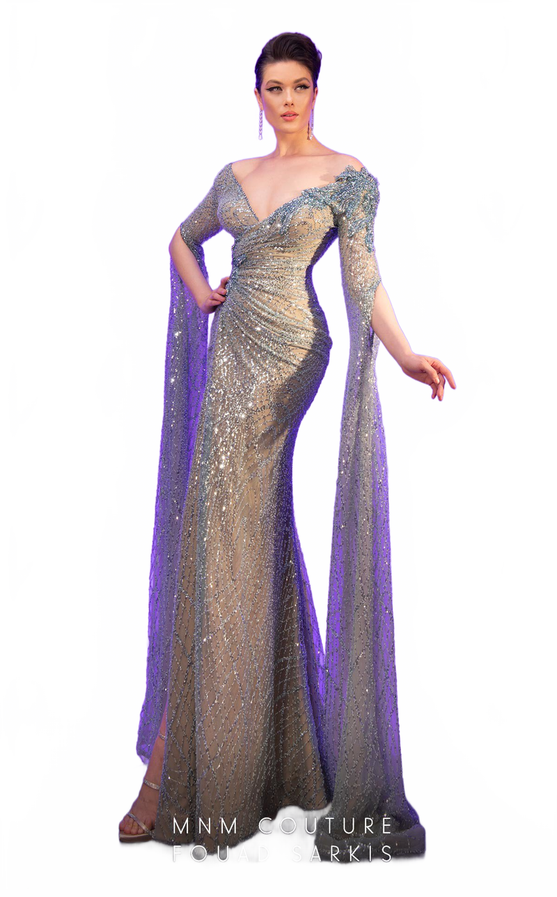 Fouad Sarkis 2795 Burgundy Evening Dress