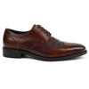 Mens Carrucci Ostrich Embossed Leather Wingtip Dress Shoe in Oxblood