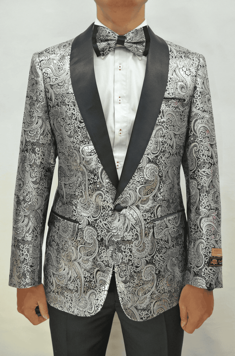 Paisley-300 Silver/Black - Mens Wholesale Blazers - AlbertoNardoniStore