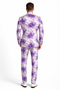 Paisley Suit - Paisley Tuxedo - Floral Suit - Flower Suit - White Purple
