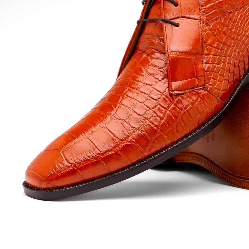 Marco Di Milano Pietro Alligator Honey Chukka Boots
