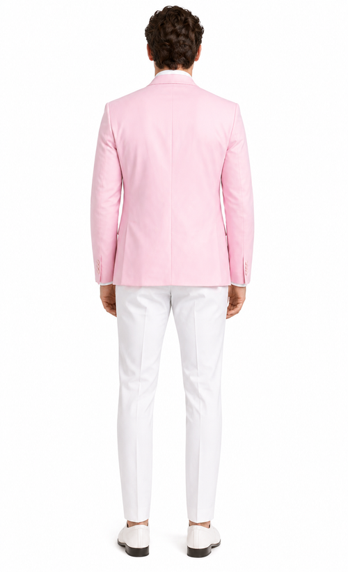 Pink and White Suit With White Pants - Plus Free Matching Bowtie