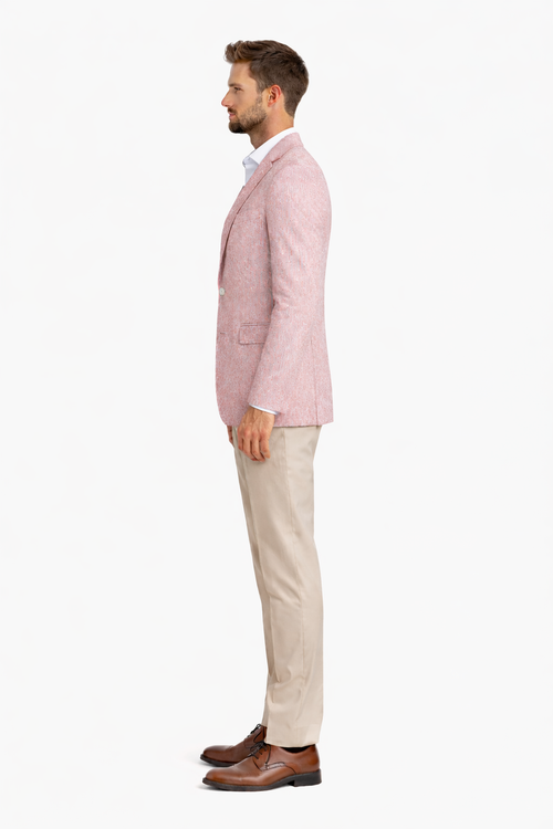 Pinstripe Blazer for Men - Bold Pinstripe Sport Jacket Perfect for Casual or Dressy in Brick