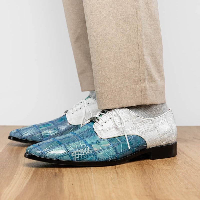 Marco Di Milano Pissa Aqua/White Leather Loafer