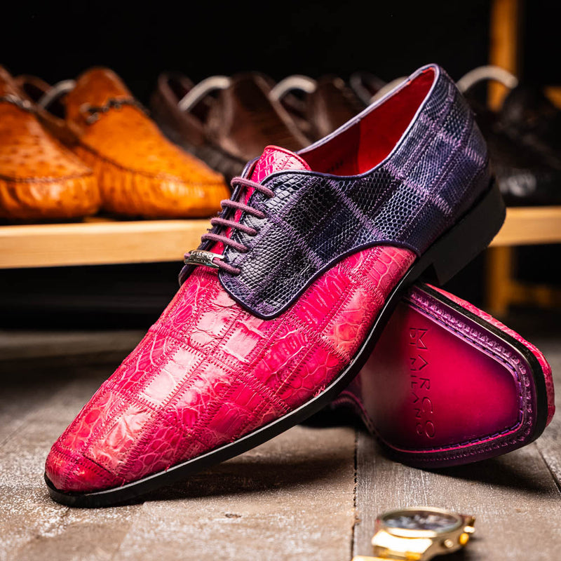 Marco_Di_Milano Pissa: Pink Purple Leather Loafers