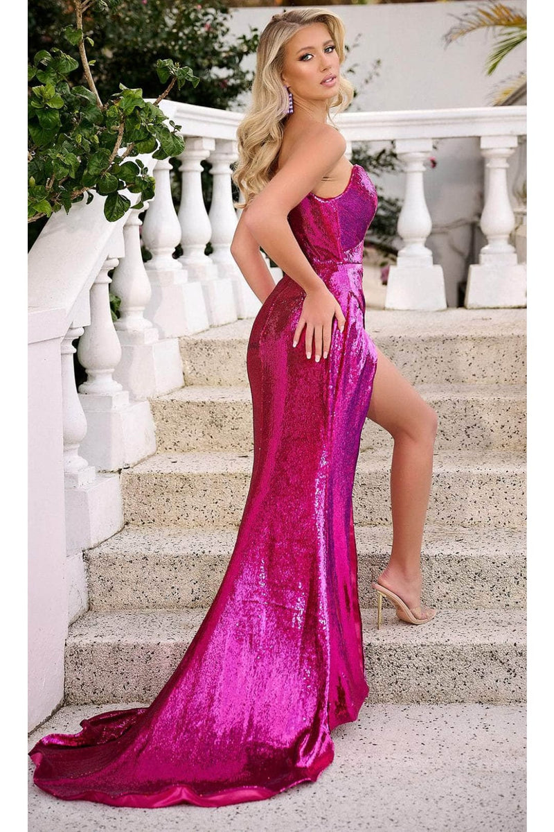 Portia and Scarlett PS23824 -long- Mermaid Prom Dress with Sequins