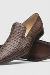 Marco Di Milano Trento Men's Shoes Genuine Caiman Crocodile Slip-on Loafers