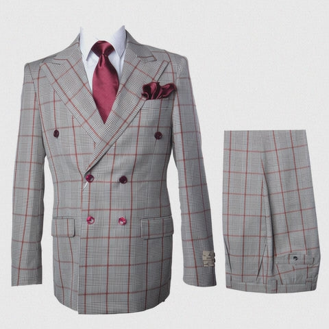 Grey with Red Plaid by Rossiman