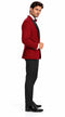 Mens Burgundy Tuxedo - Maroon Wine Color Sequin Sparkly Shiny Dinner Jacket + Pants