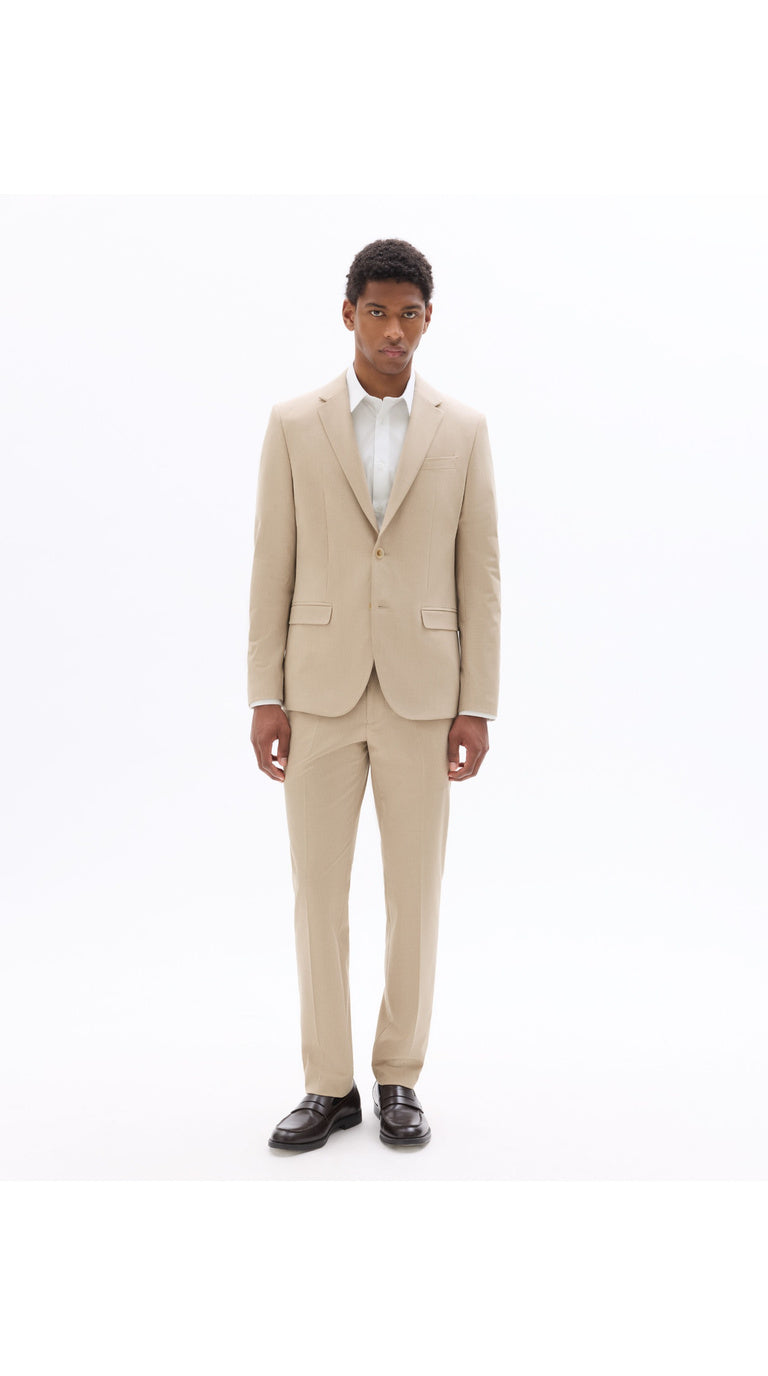 Men's Slim Fit Bi-Stretch Suit Jacket - Beige
