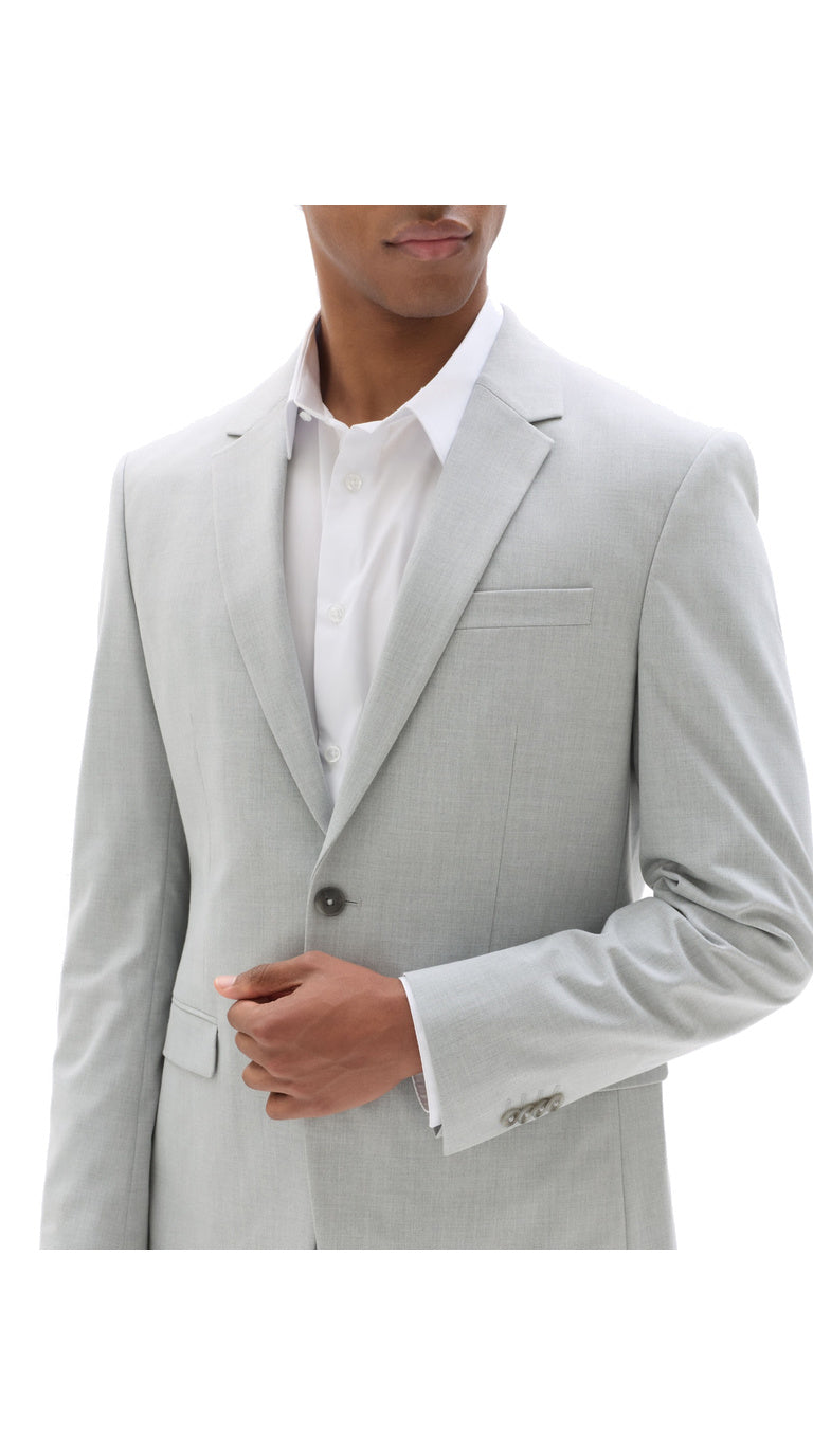 Slim Fit Bi-Stretch Suit Jacket - Light Grey