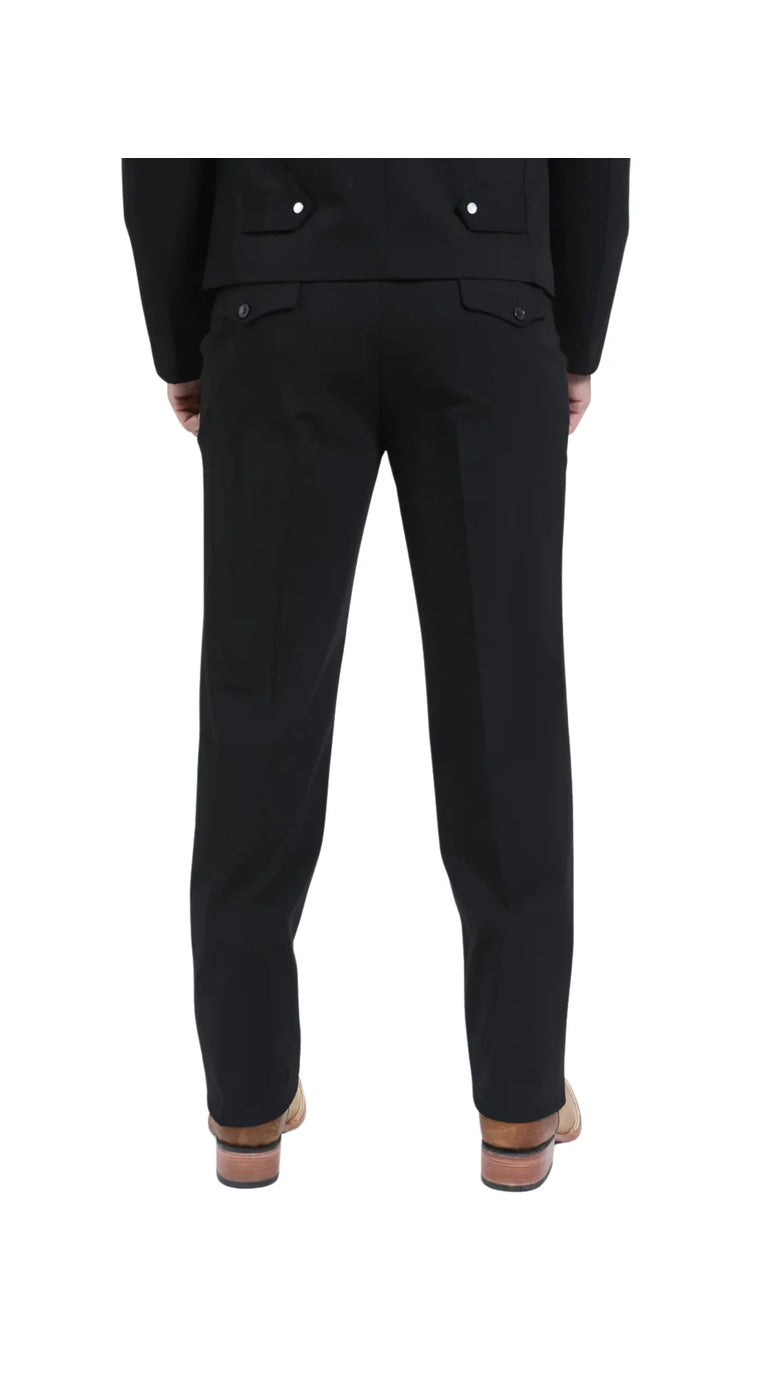 Men's Black Western Suit 2-Piece - Cowboy Suit with Western Yoke & Pearl Snaps
