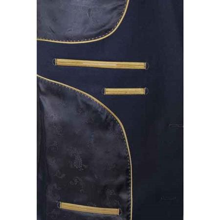 Wholesale Mens Jackets - Wholesale Blazer -Navy Blue Brass Buttons Blazer