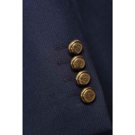 Wholesale Mens Jackets - Wholesale Blazer -Navy Blue Brass Buttons Blazer