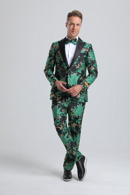 Prom Suits - Paisley Suits - Bright Colored Suits - Homecoming Suit + Matching Bowtie - AlbertoNardoniStore