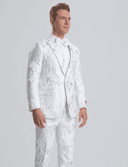 Prom Suits - Paisley Suits - Bright Colored Suits - Homecoming Suit + Matching Bowtie - AlbertoNardoniStore