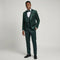 Men's Green Velvet Patterned Shawl Lapel Tuxedo Set for Wedding & Prom