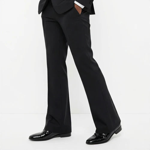 Bootcut wedding suit Black Shawl Lapel Bootcut Tuxedo with Stone Trim – Prom and Wedding