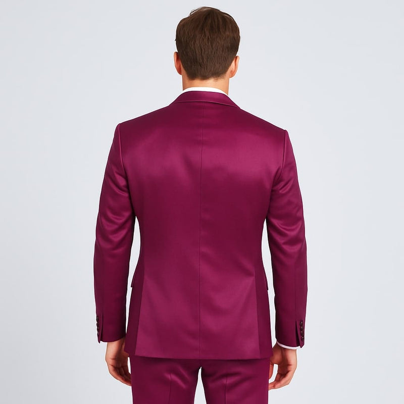 Purple Satin Tuxedo Set – 4-Piece Statement for Weddings & Proms