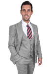"Mens Stacy Adams Suit - Stacy Adams Suit Men's Light Grey Vested One Button Peak Lapel Suit"