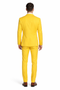 Radiant Golden Bloom Mens 3-Piece Suits with Floral Peak Lapel