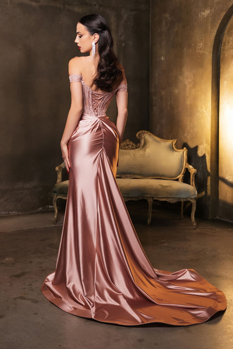 Red Carpet Dress Off Shoulder Sequin Formal Gown By May Queen MQ2146