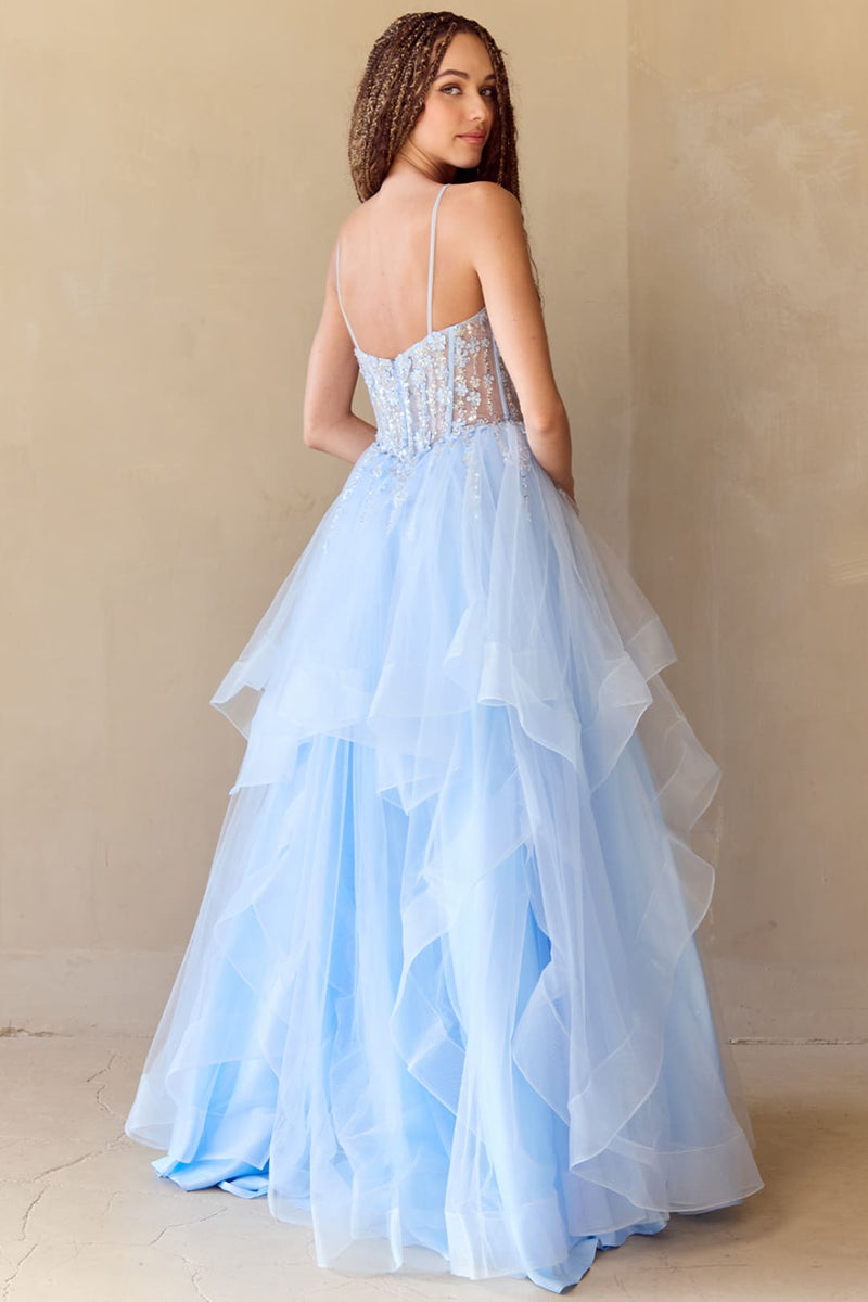 Red Carpet Dress V-Neck Beaded Prom Gown By Amelia Couture 5068