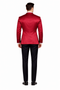 Men’s Slim Fit Red Satin Blazer – Elegant Two-Button Formal Suit Jacket for Weddings, in Red Color