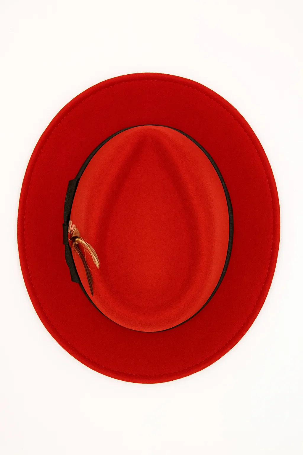 Mens Dress Hat Mens Red/Black Fedora Hat