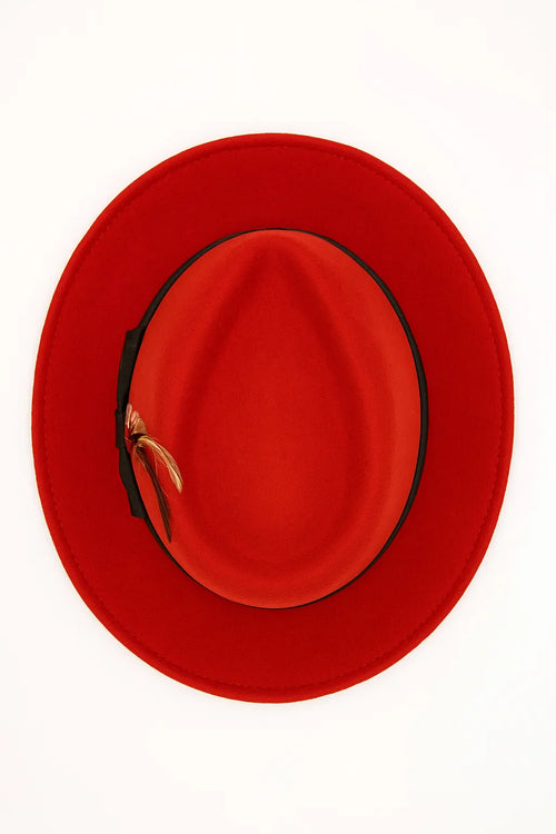 Mens Dress Hat Mens Red/Black Fedora Hat