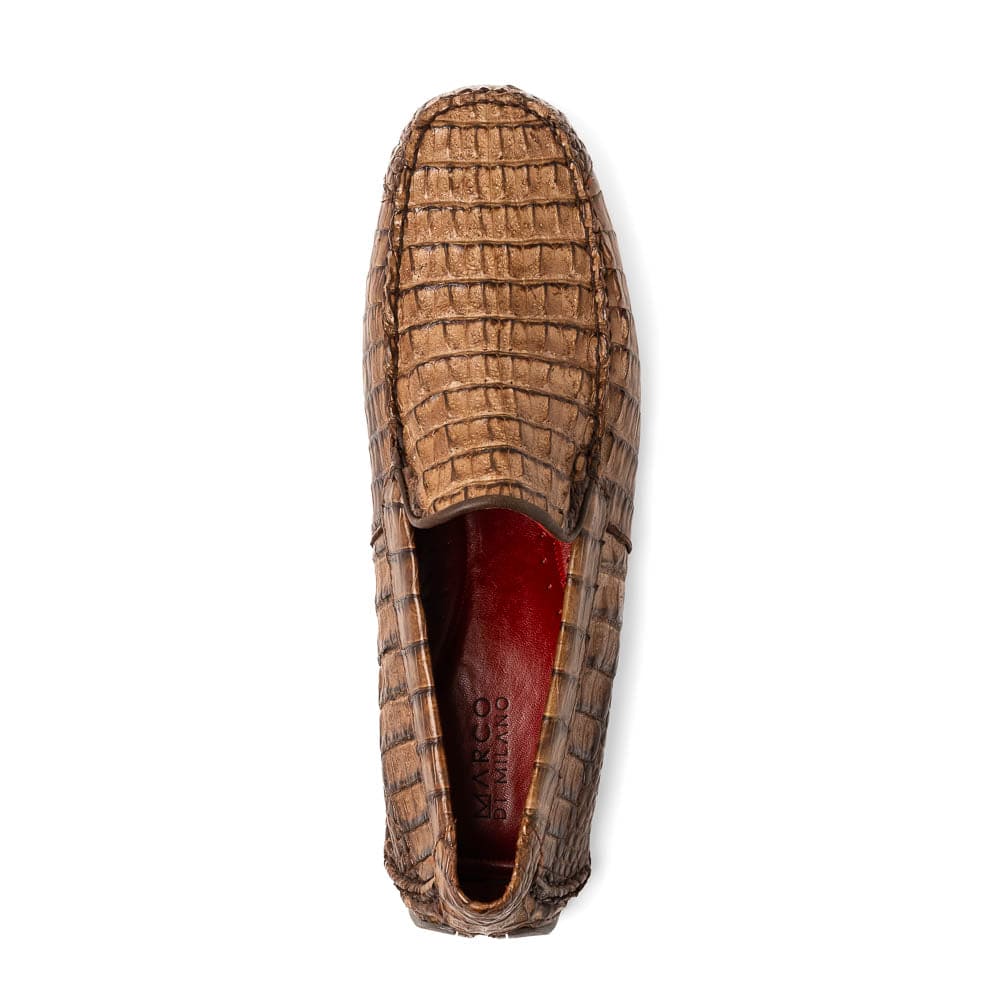 Marco Di Milano Remo Washed Brown Caiman Driving Shoes