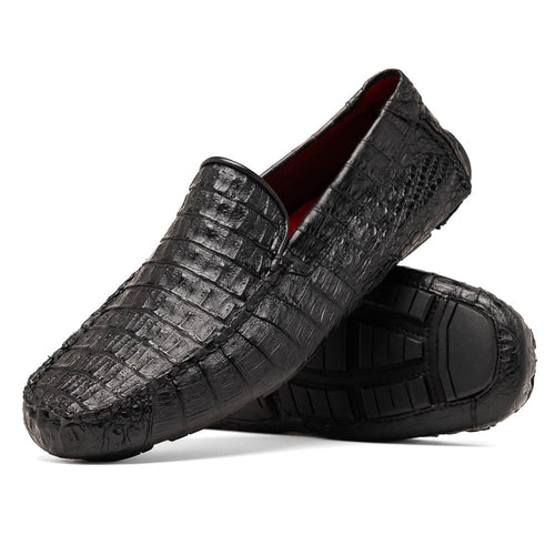 Marco Di Milano Remo Black Caiman Driving Shoes