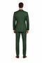 Rockefeller Collection - Double Breasted Stripe Suit Hunter Green Regular Fit 2 Piece