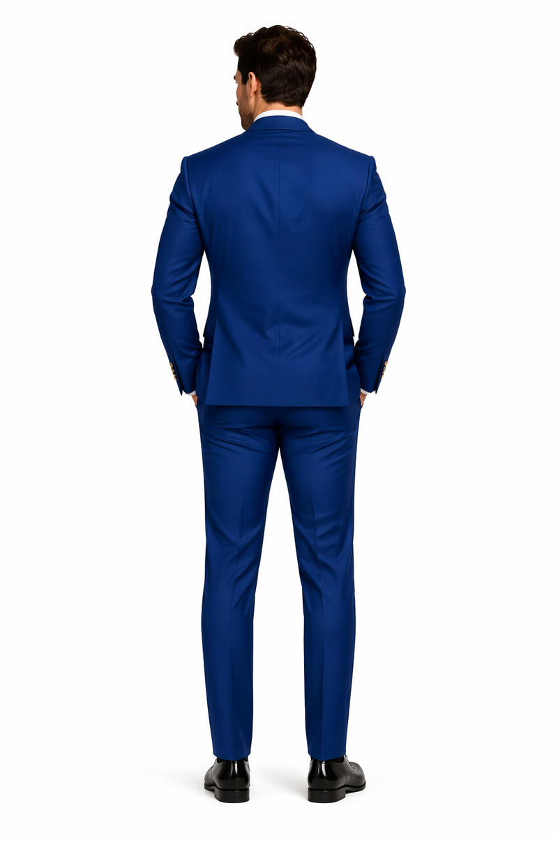 Rossi Man BOND RM1780 Slim Fit 3-Piece Suit – Modern Royal Blue Suit for Men