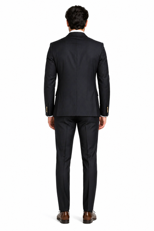 Rossi Man Double-Breasted 2-on-6 Suit – Elegant Men's Formalwear with Flat Front Trousers