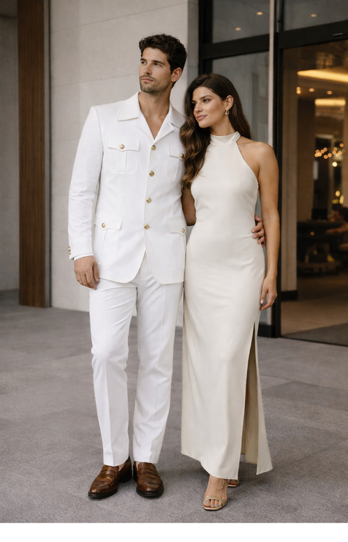 Rossi Man DUKE RM1762 Slim Fit 3-Piece White Suit รขโฌโ Modern Formalwear for Men