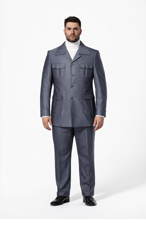 Rossi Man DUKE RM1767 รขโฌโ Slim Fit Steel Grey 3-Piece Suit for Men | Elegant Formalwear