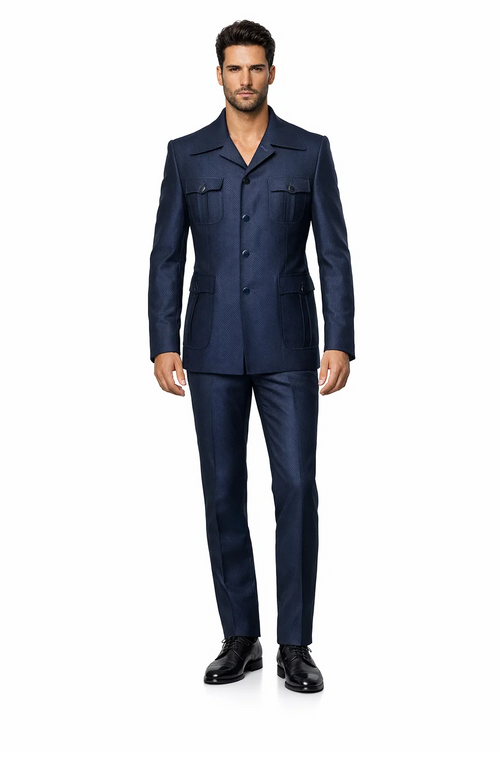 Rossi Man DUKE RM1768 รขโฌโ Slim Fit Navy 3-Piece Suit for Men | Stylish Formalwear