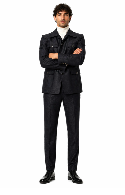 Rossi Man DUKE RM1769 รขโฌโ Slim Fit Black 3-Piece Suit for Men | Modern Formalwear