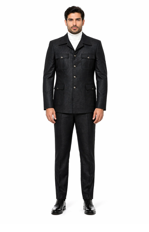 Rossi Man DUKE RM1769 รขโฌโ Slim Fit Black 3-Piece Suit for Men | Modern Formalwear