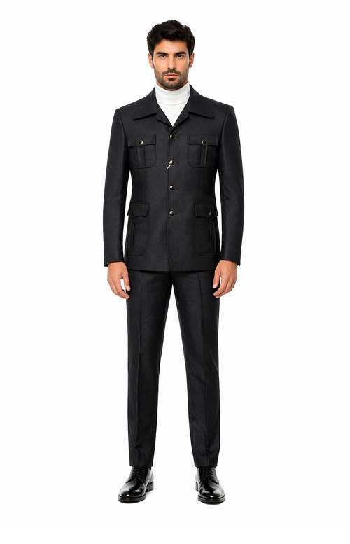 Rossi Man DUKE RM1769 รขโฌโ Slim Fit Black 3-Piece Suit for Men | Modern Formalwear