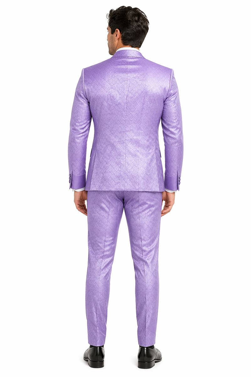 Rossi Man FORD RM1914 – Men's 3-Piece Slim Fit Suit in Purple | Timeless Modern Formalwear
