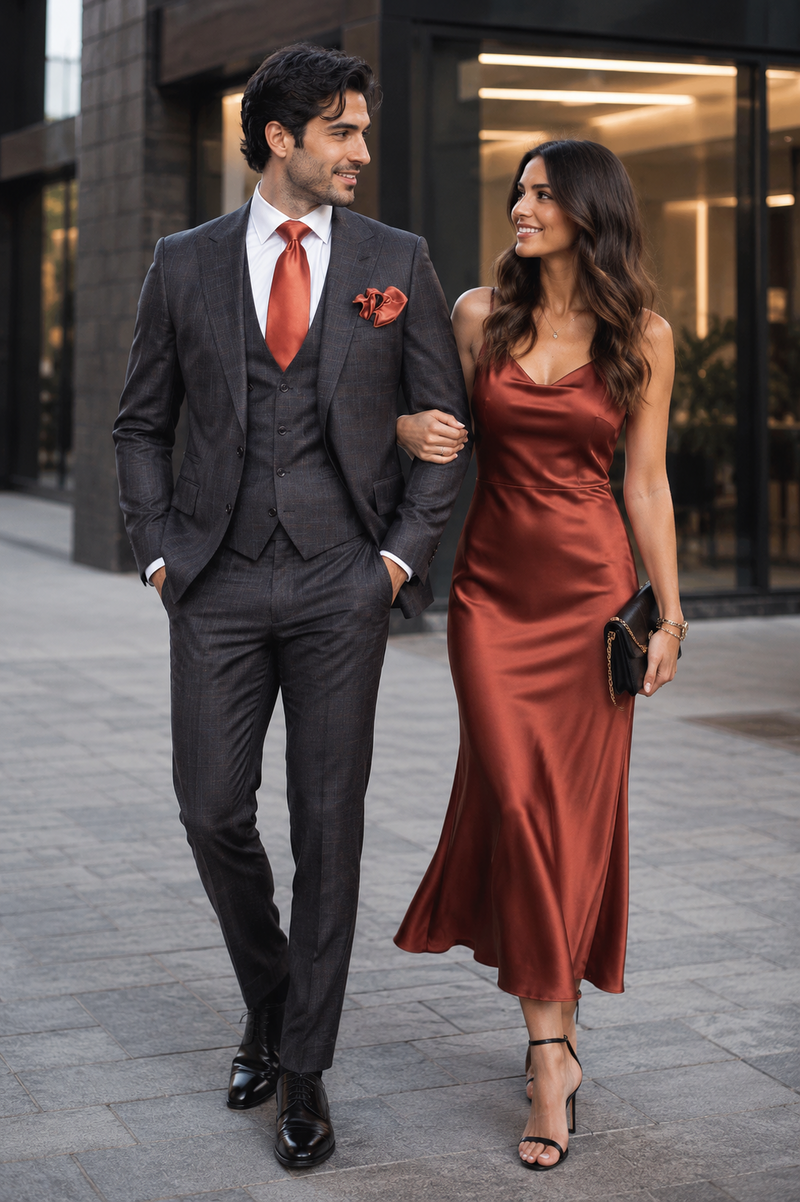 Rossi Man MAX RM1787 Slim Fit 3-Piece Suit Stylish and Elegant Mens Formalwear