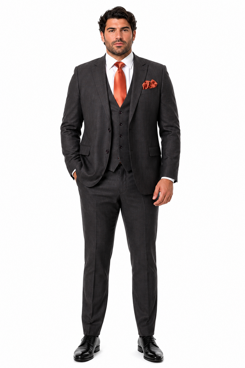 Rossi Man MAX RM1787 Slim Fit 3-Piece Suit Stylish and Elegant Mens Formalwear