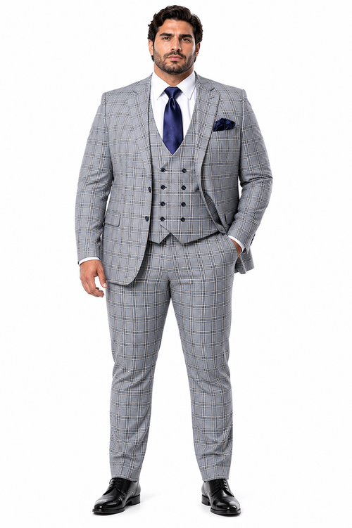 Rossi Man MAX RM1820 Slim Fit 3-Piece Suit – Modern Formal Suit for Men