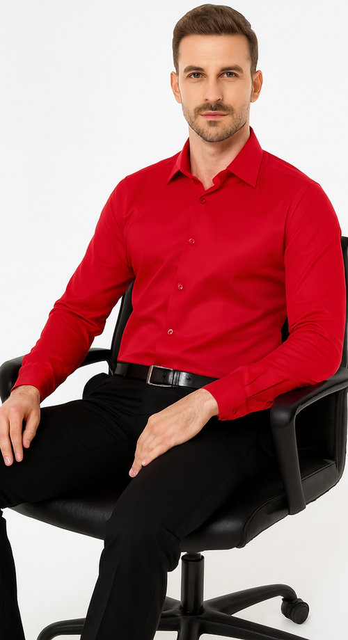 Rossi Man RS1 Red Dress Shirt for Men