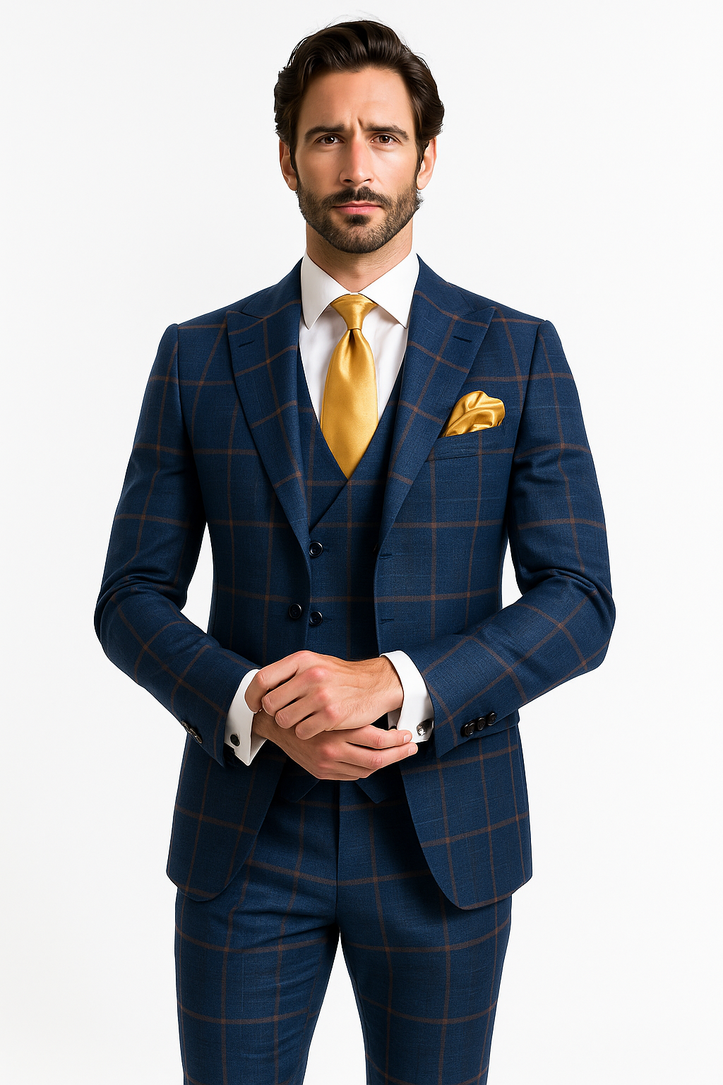 Rossi Man Max RM1840 – Slim Fit 3-Piece Formal Suit for Men