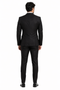 Rossiman Mens Formal Black Slim Fit Suit - 3-Piece with Stylish Vest & Trousers