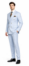 Rossiman Men’s Light Blue Slim Fit Suit – Elegant Double-Breasted Design